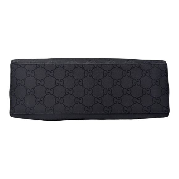 Vintage Gucci GG Monogram Tote Shopper Bamboo Triple Compartment Large Black - Picture 4 of 10